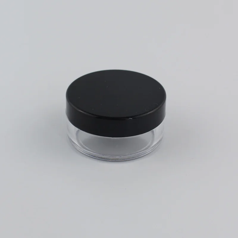 Black Lid Jar 10 г X 100 пустые маленькие пластиковые банки для косметики, прозрачный контейнер для хранения, прозрачная банка для крема, горшок для кожи, крем для ногтей - Цвет: Black Lid Jar