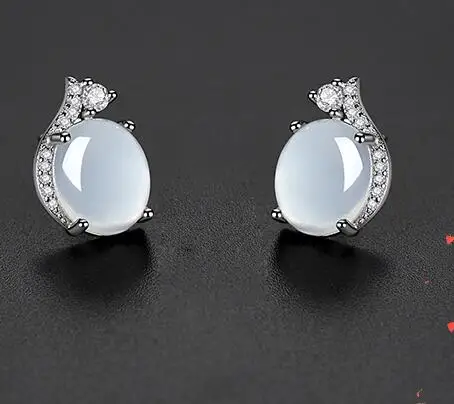 Серьги с серебряным рычагом и нефритом ручной работы|Серьги-подвески| |