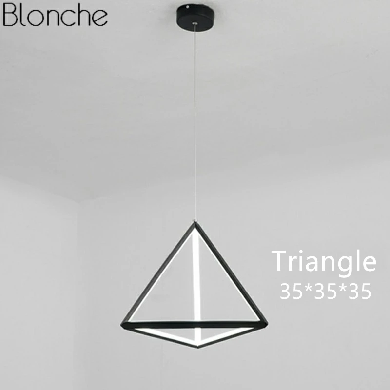 Triangle35cm Скандинавские подвесные светильники, современный светодиодный подвесной светильник для гостиной, домашний декор, кухонный Лофт светильник, промышленные треугольные светильники - Цвет корпуса: Triangle35cm
