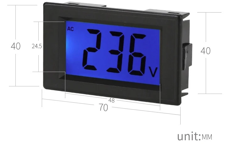 D85 измеритель напряжения переменного тока цифровой LCDdisplay AC110V220V380V450V трехфазный однофазный вольт инструмент 2 провода DIY