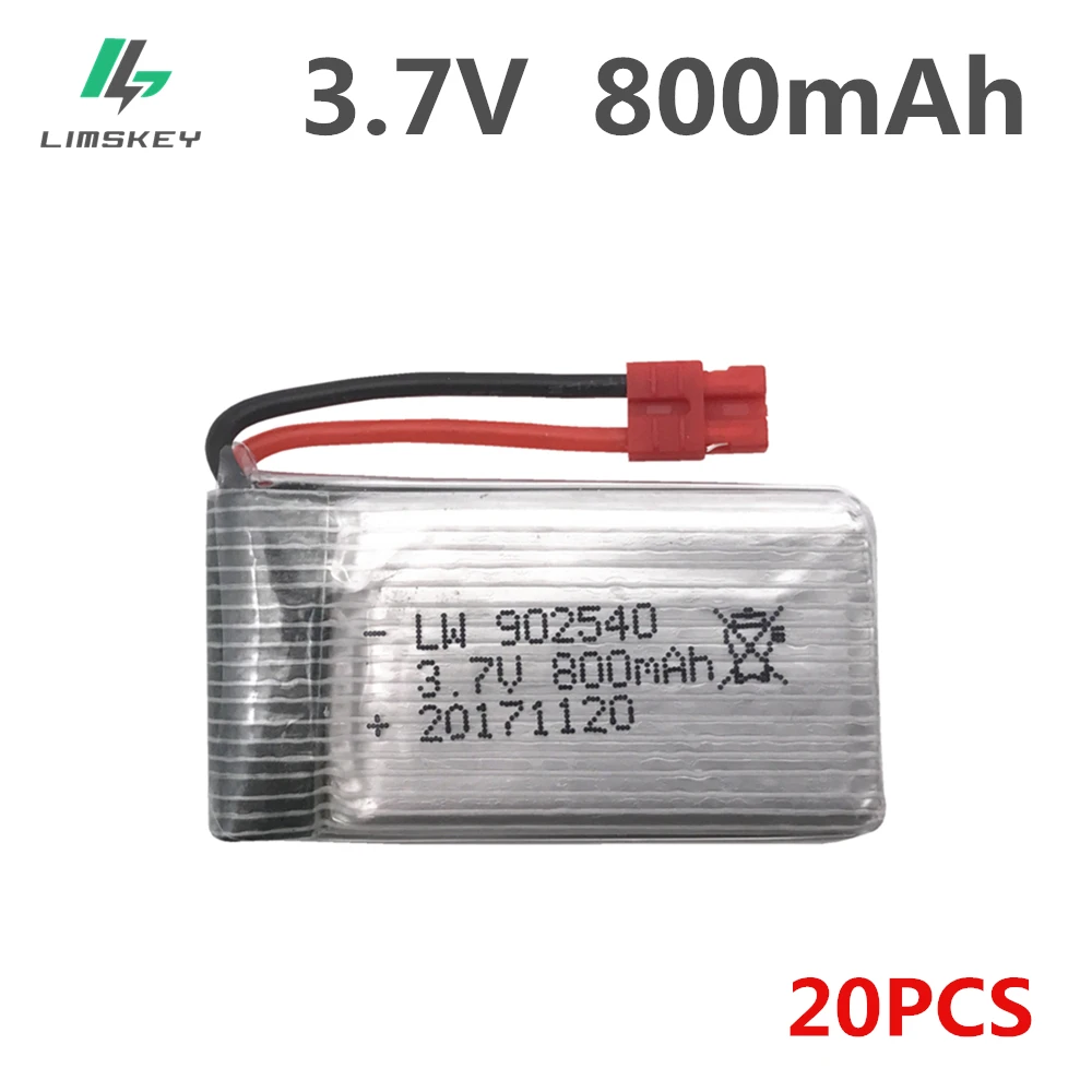 20pcs/set 3.7V 800 mah Lipo Battery 1S Syma X5 X5HC X5HW X5UW X5UC RC Quadcopter Spare Parts 3.7V Battery RC Camera Drone Parts