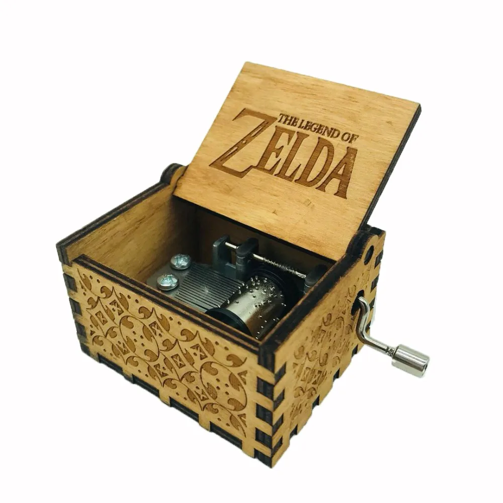 Hand Crank Musical boxes The Lelend of Zelda Music box Anonymity Antique Carved wooden Christmas birthday gifts Caixa De Musica | Дом и сад