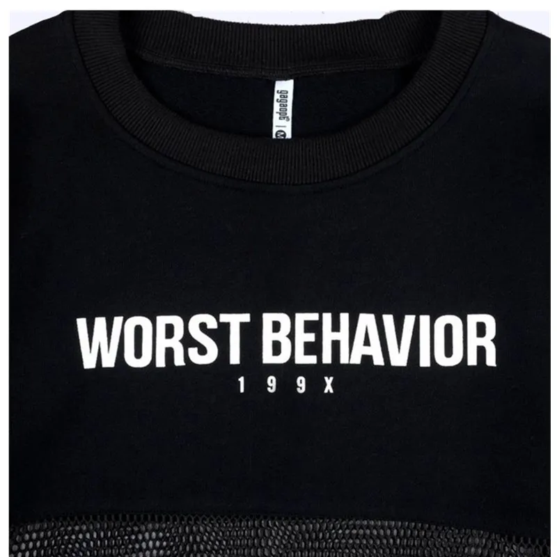 New 2016 Casual Round Neck Hedging Sweatshirt Women mesh Hollow Out Female Hoodies Loose All-Match Bottoming Sudaderas S~L |