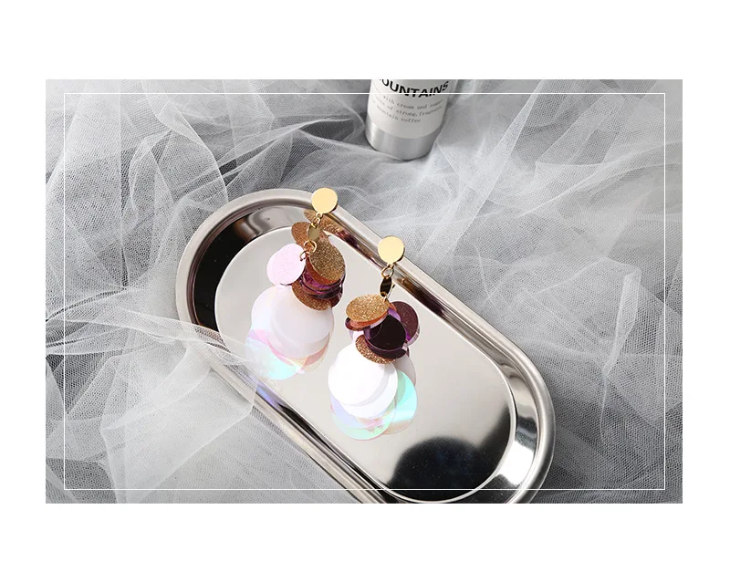 Bling блестящие красочный матовый круглые ломтики много частей женские сережки с