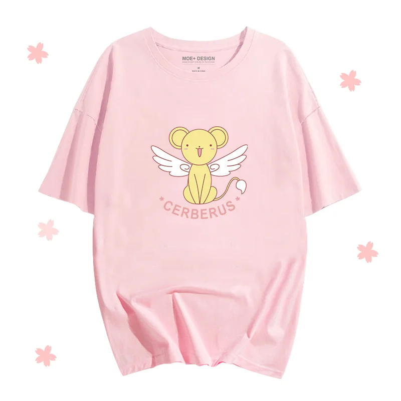 [В наличии] аниме карточка Captor Sakura CERBERUS косплей костюм футболка хлопковая летняя