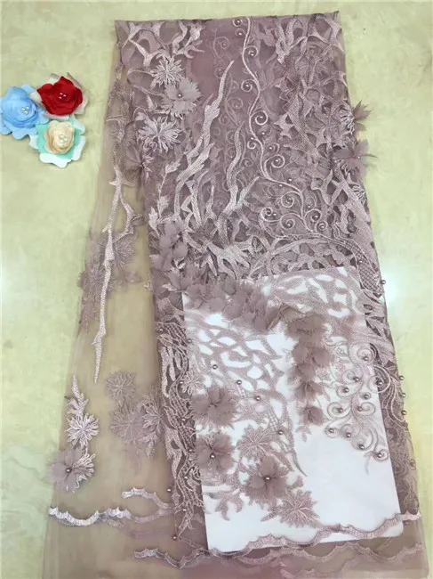 Высококачественная нигерийская 3D Свадебная кружевная ткань мятно-зеленые