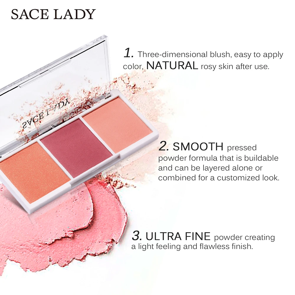 SACE LADY Палитра для лица Румяна Макияж щёка Пудра профессиональные Минералы
