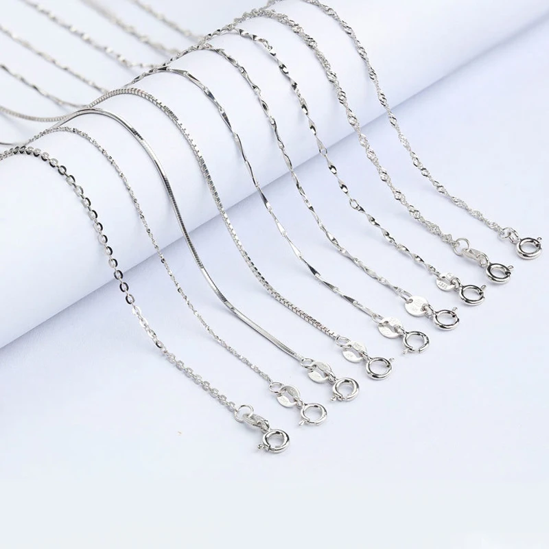 Цепочка Из серебра S925 пробы, роскошное ожерелье, женский подарок, водно-волнистое лезвие, подвеска в виде змеи, подвеска для изготовления ювелирных изделий, аксессуары