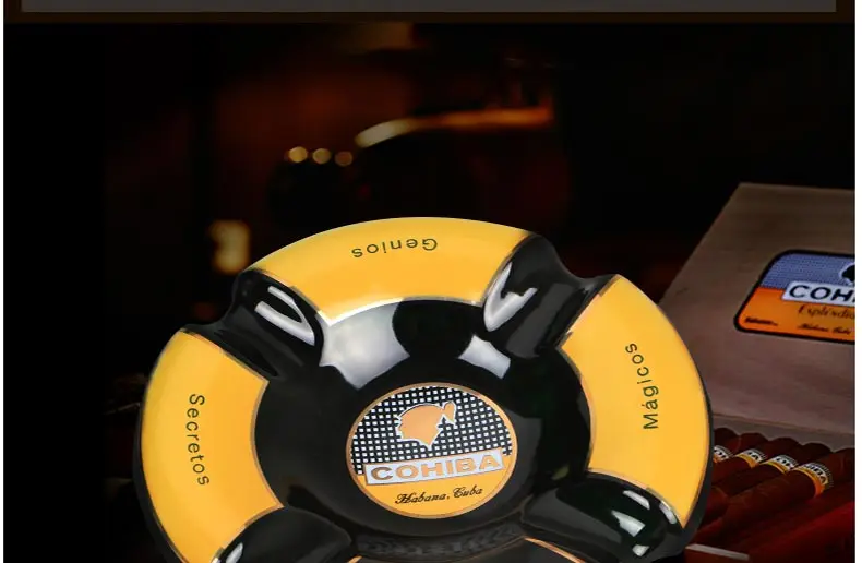 COHIBA пепельница для сигар, Большая керамическая 4 держателя, круглая пепельница, HV-1088