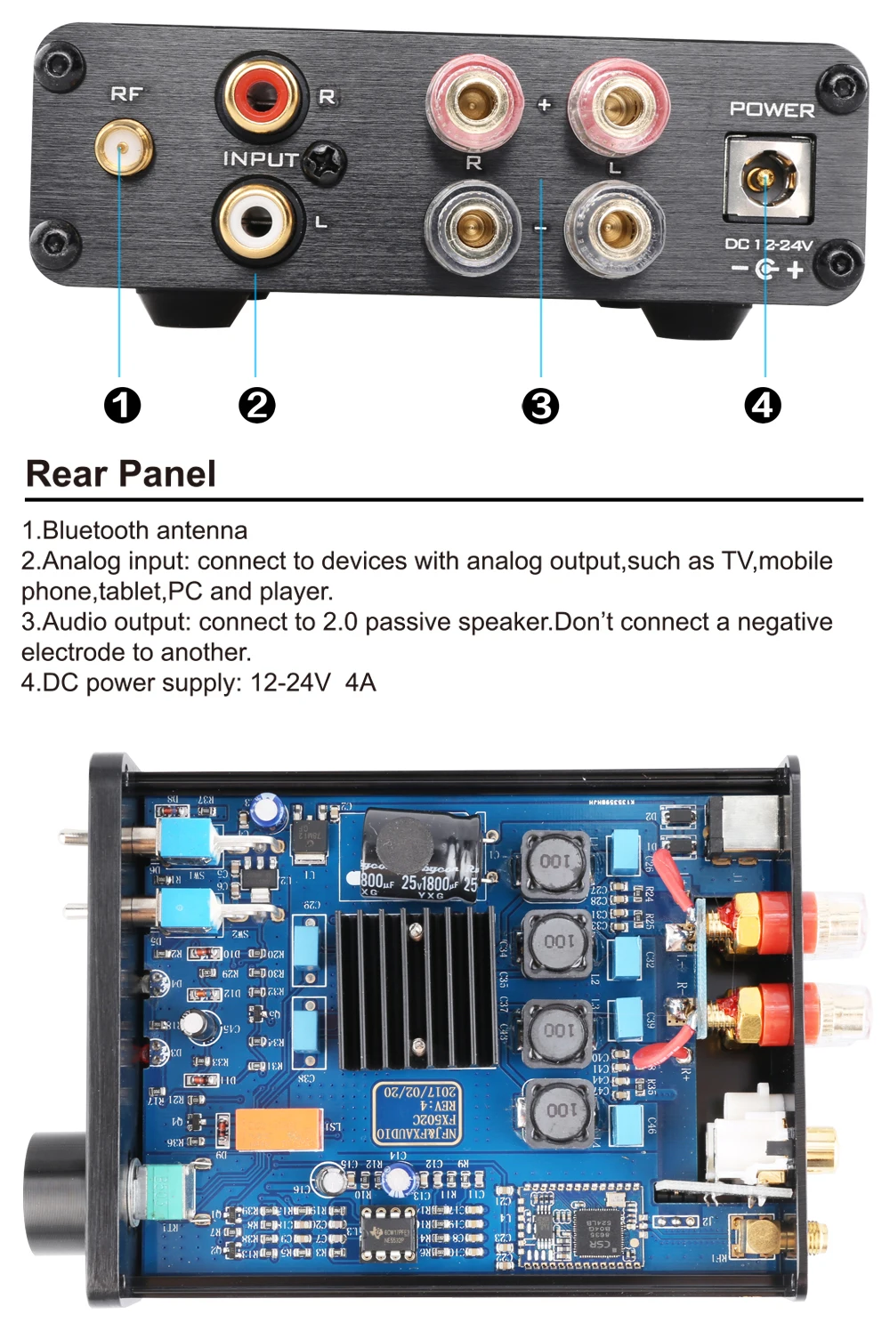 FX502C Мини Bluetooth 4,0 аудио для домашнего кинотеатра, усилитель TPA3116D2 CSR8635 домашний Профессиональный потолочный динамик