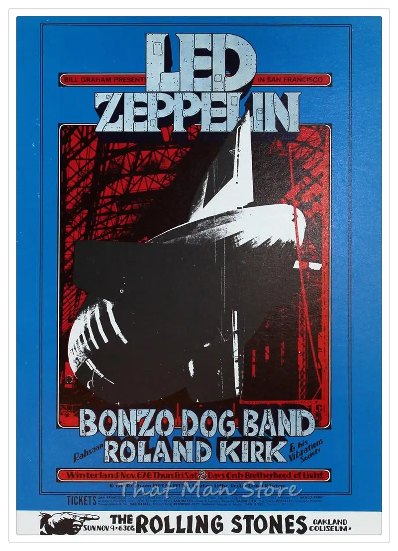 Led Zeppelin белая крафт-бумага рок плакат классический старый постер музыкальной группы часть 2 42*30 см