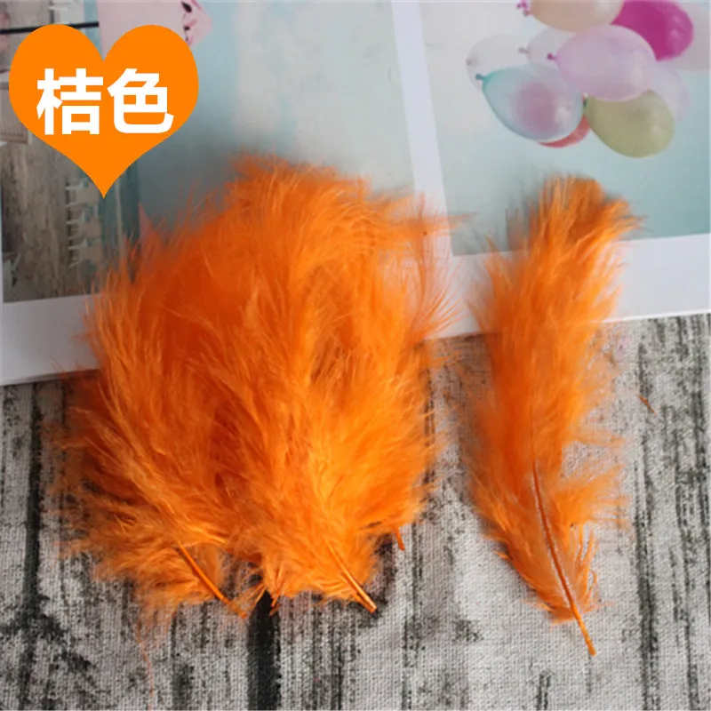 orange 50pcs Перья индейки 4-6 дюймов 10-15 см куриные Шлейфы перья индейки Марабу для карнавала Хэллоуин Рождество DIY ремесло 50 шт - Цвет: orange 50pcs