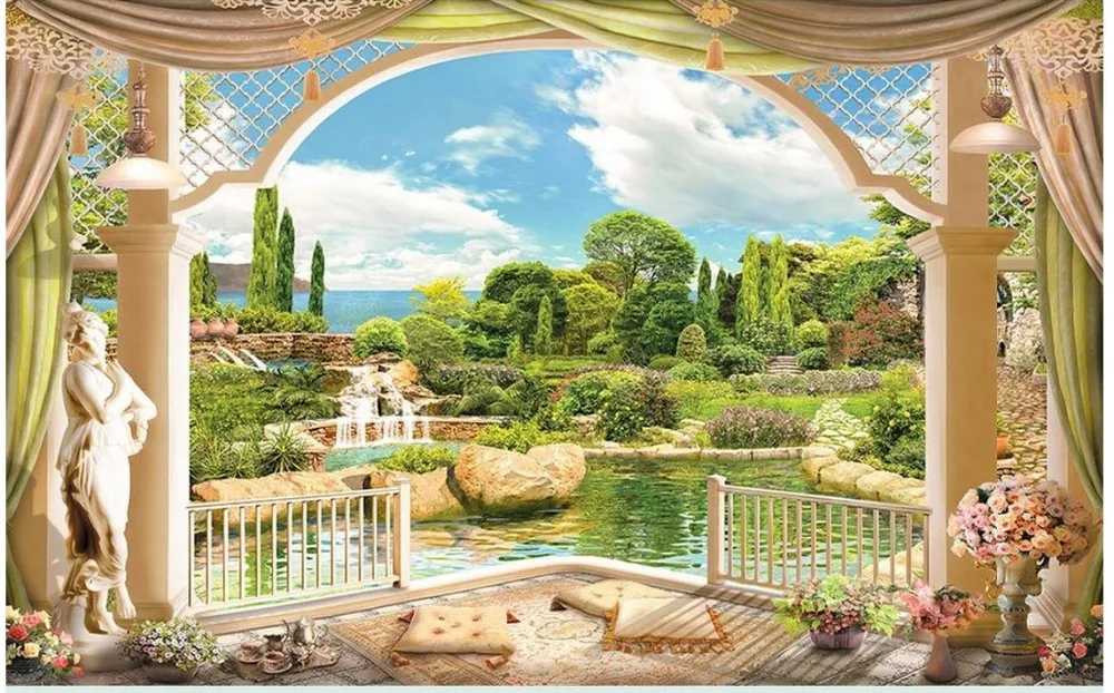Нетканые обои 3d пейзаж украшение для дома занавеска|non woven wallpaper|wallpaper non woven3d wallpaper |
