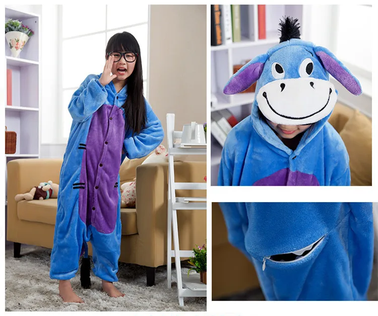 Детские Мультяшные кигуруми Donkey косплей костюм детские комбинезоны пижамы