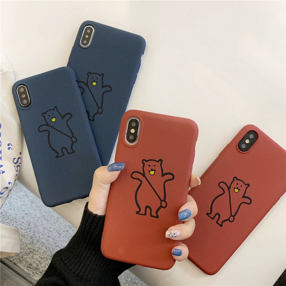 Для OnePlus 6 T 5 чехол мягкий силиконовый из ТПУ матовый мультфильм милый медведь