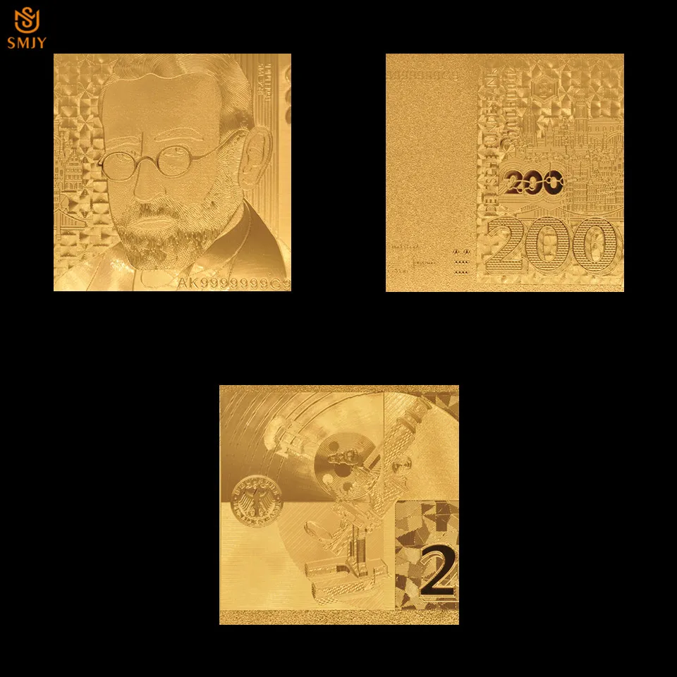 10 шт./лот немецкая банкнота 200 Золотая 999 валютная бумага коллекция и поддельные