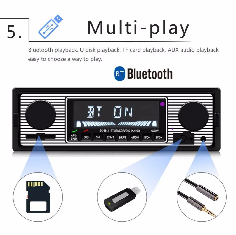 Автомагнитола 1Din в-dash MP3 мультимедийный плеер стерео Bluetooth Handsfree FM SD USB Udisk AUX пульт дистанционного управления Авторадио