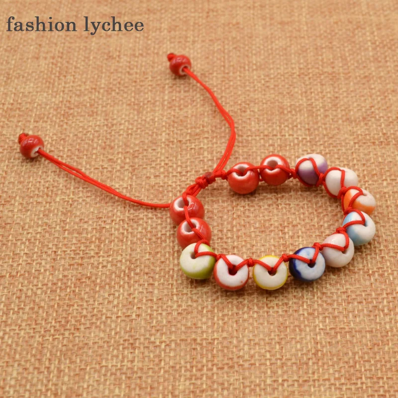 Модная цепочка из керамических бусин lychee Очаровательная подвеска кошка ручной