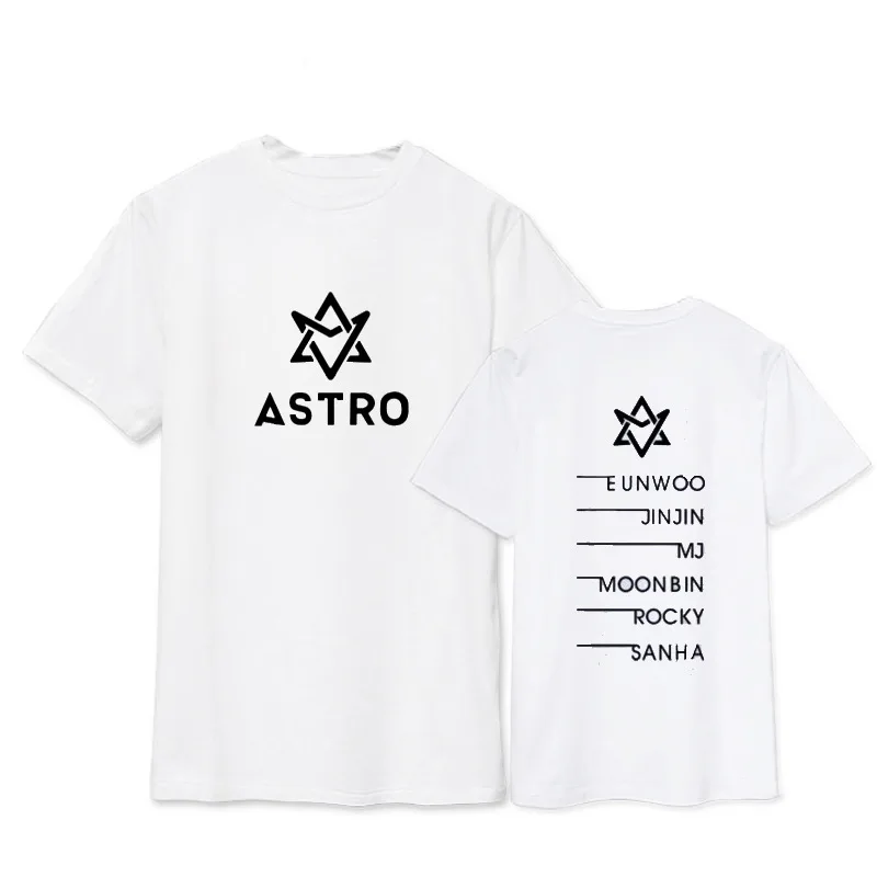 K pop ASTRO Chee eun woo MJ wen bin JINJIN Yin производит те же мужские и женские футболки с короткими