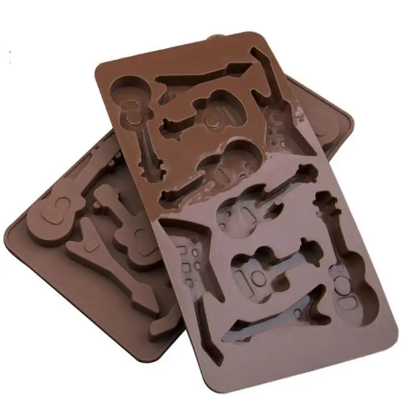 10 гитарный Дизайн Силиконовая форма Шоколадные помадные ледяные печенья