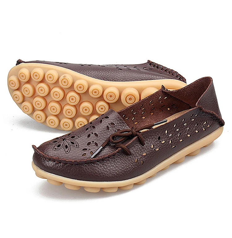 Flats Women Genuine Leather Shoes Woman Autumn Flat Shoes Women Loafers Slip On Moccasins Sapatos Feminino Casual Shoes