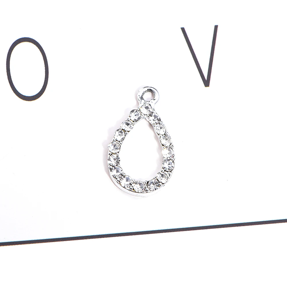 Элегантные металлические подвески с каплями воды со стразами/имитация жемчуга