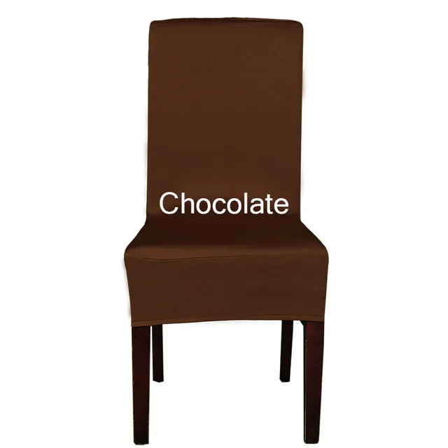 chocolate 2 шт. эластичные чехлы на кресла стрейчевый спандекс столовая Cadeira протектор SlipCover Декор Housse De Chaise чехлы для стульев - Цвет: chocolate