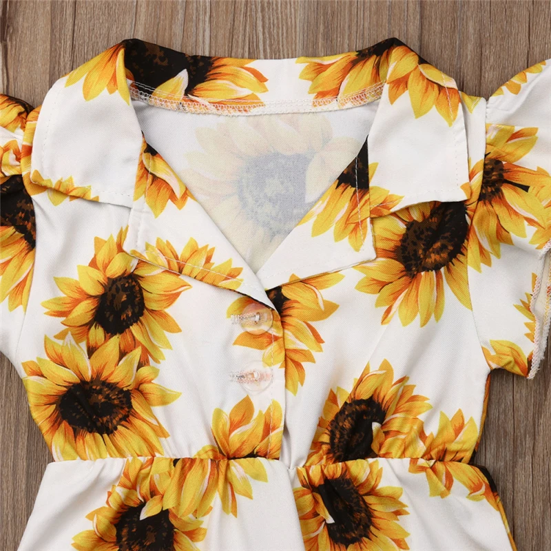 

Baby Girl Sunflower Bodysuit Jumpsuit Summer Outfits Sunsuit toddler baby girl summer sleeveless bodysuit summer clothes