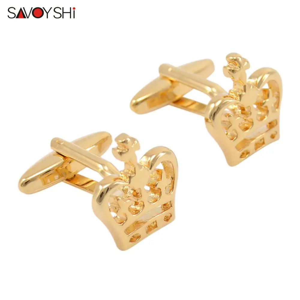 SAVOYSHI роскошные запонки короны для мужских рубашек манжеты высокое качество