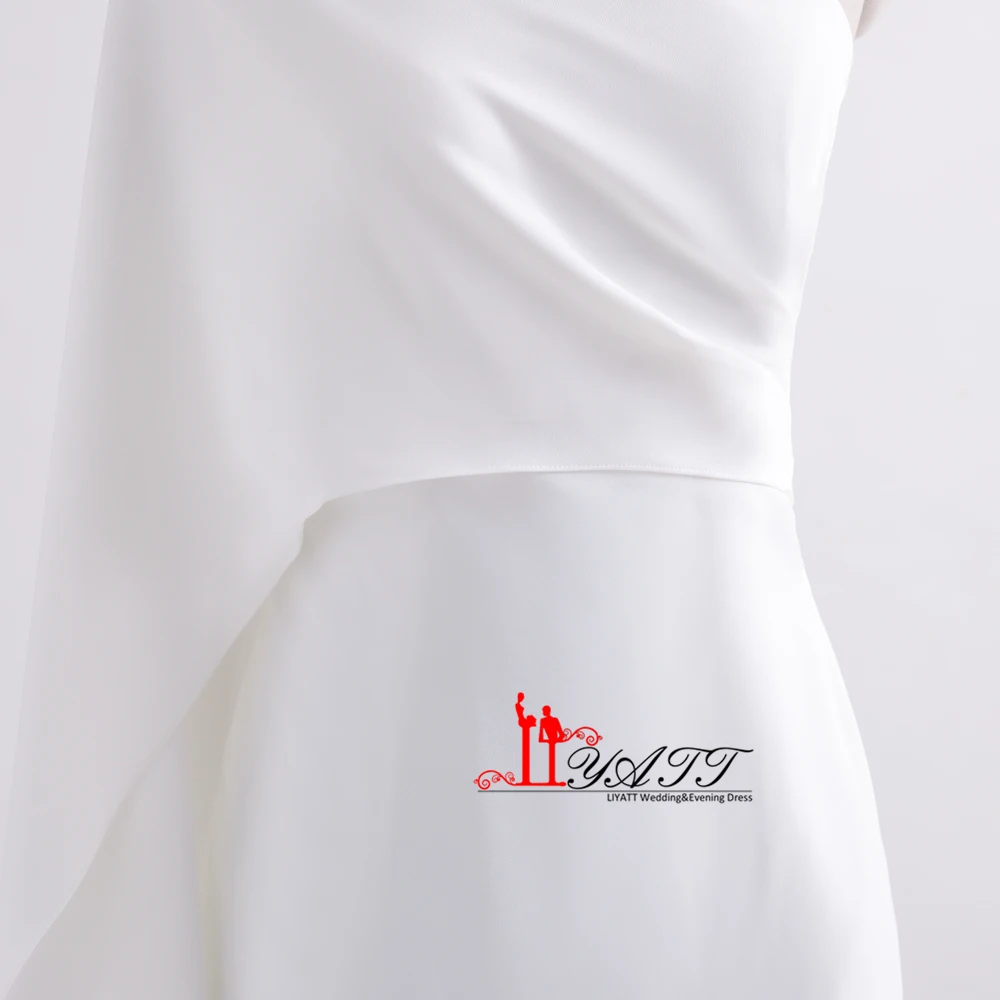 Белое платье на одно плечо для выпускного вечера 2017 мусульманское вечернее