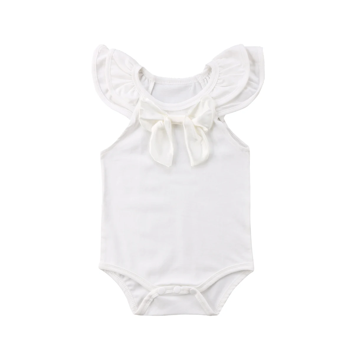 Милые детские Летняя Одежда для девочек оборками бантом комбинезон женский