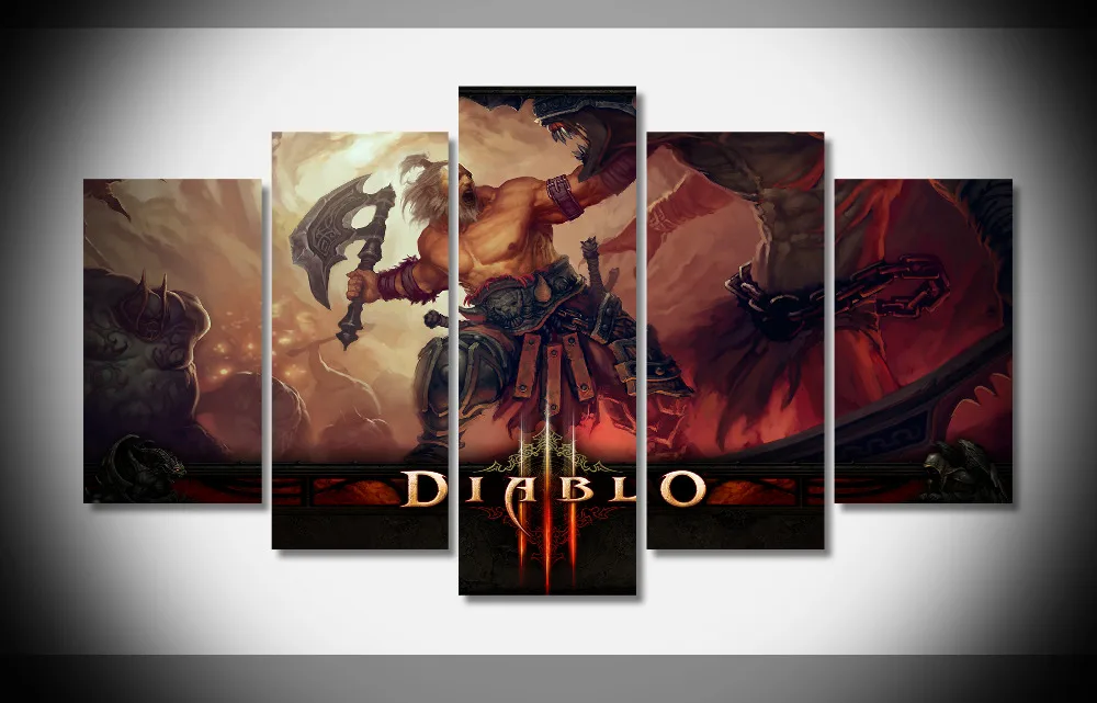 7113 17836 diablo poster Framed Gallery wrap art print home wall decor picture Already to hang digital | Дом и сад