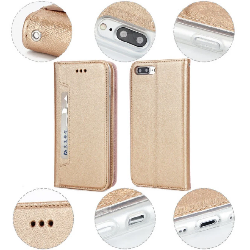 Флип кейс из искусственной кожи для iPhone 6 6S Plus чехол кошелек телефона чехлы 8 7 с