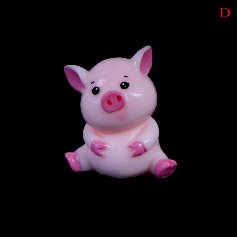 

1Pcs Cute Pig Figurines Miniatures Home Decoration Fairy Garden Gnome Moss Terrariums Resin Craft