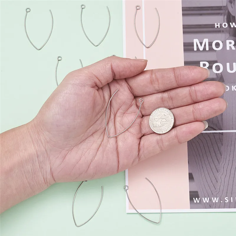 Застежки-крючки для сережек из нержавеющей стали 304 фурнитура размеры 41x22x1 мм