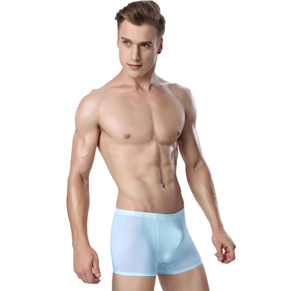 Летние Ice Silk для мужчин нижнее бельё девочек бесшовное прозрачное Короткие