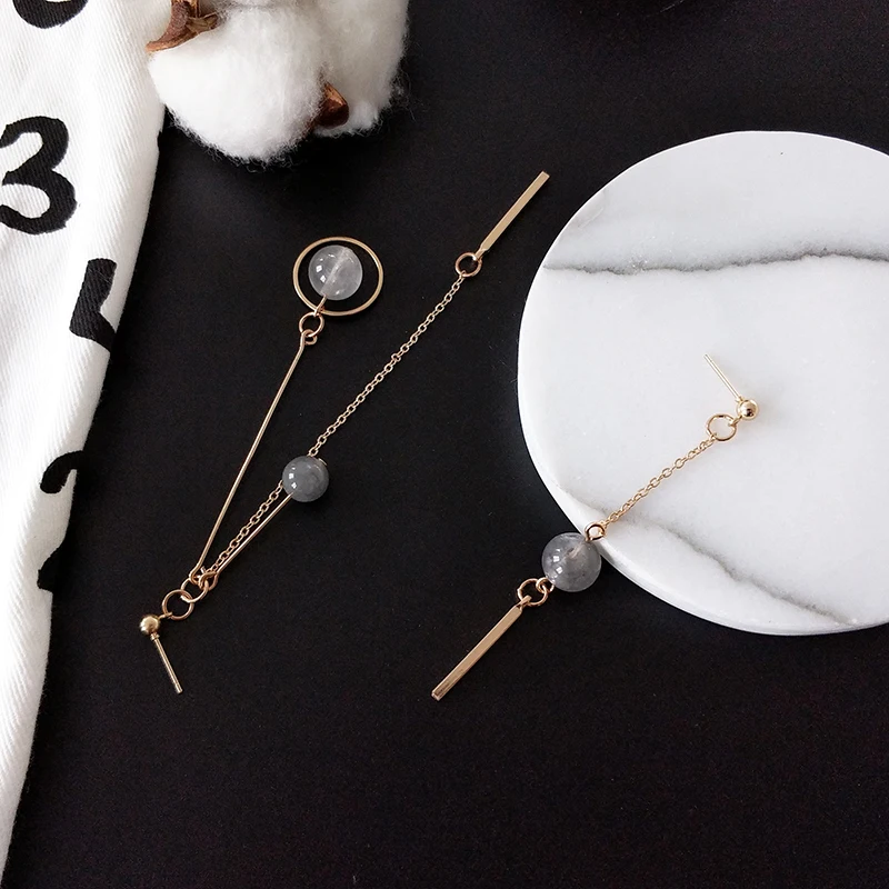 Женские серьги с кисточками GWACC длинные серьги-подвески асимметричной цепочкой и