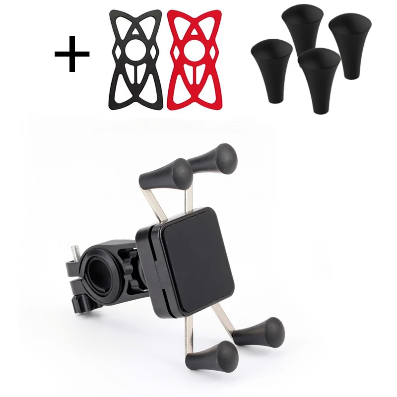 Black add 4black cap XMXCZKJ велосипед X-Grip держатель для мобильного телефона аксессуары подставка поддержка для iPhone X сотовый телефон мотоцикл Сцепление держатель - Цвет: Black add 4black cap