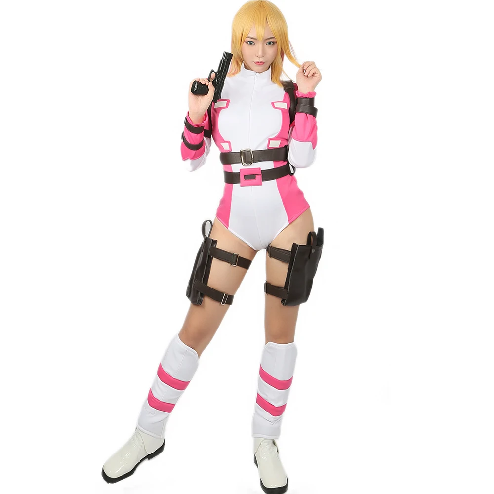 X COSTUME Gwenpool костюм комикс Gwen Poole Косплей Хэллоуин полный наряд высокого качества