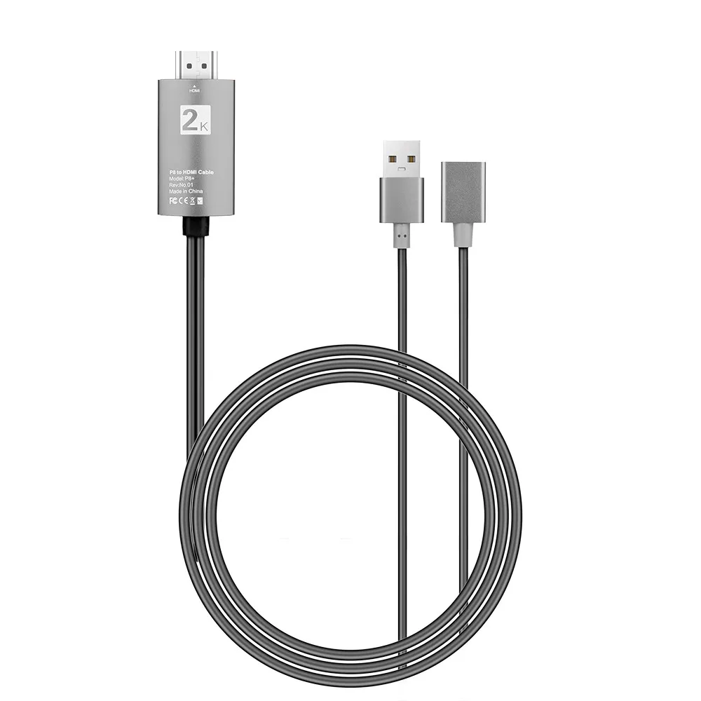2K 1080P iOS зеркало для экрана телефона подключение к ТВ AV адаптер HDMI видео кабель