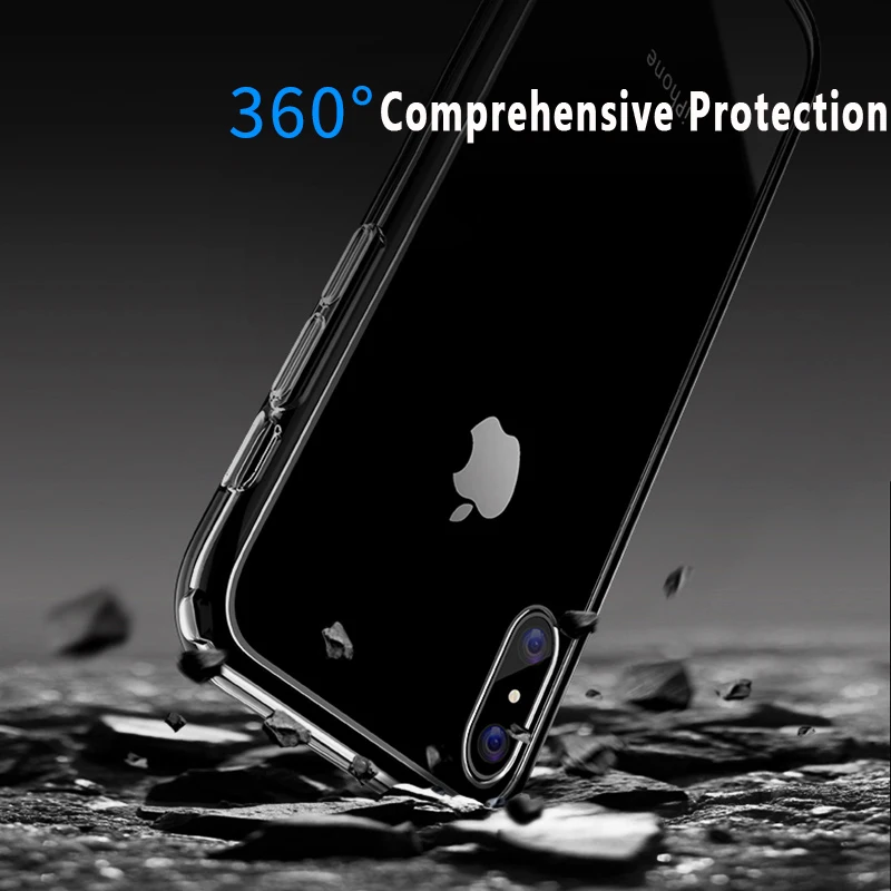 Прозрачный силиконовый чехол для iPhone 4 4S 5 5S SE 6 6s 7 8 Plus мягкий прозрачный из ТПУ X 10