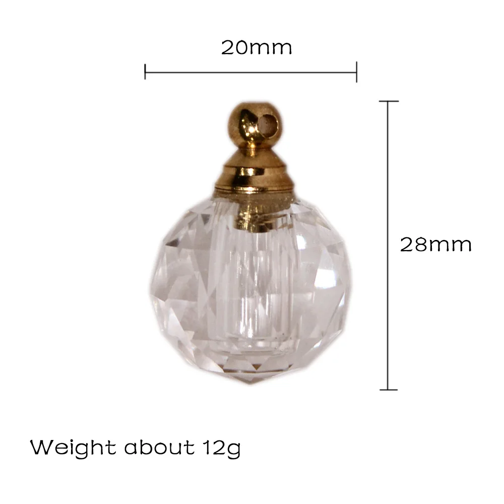 Natural white crystal perfume bottle polyhedron facet Pendant clear quartz Jewelry Necklace Gift for women | Дом и сад