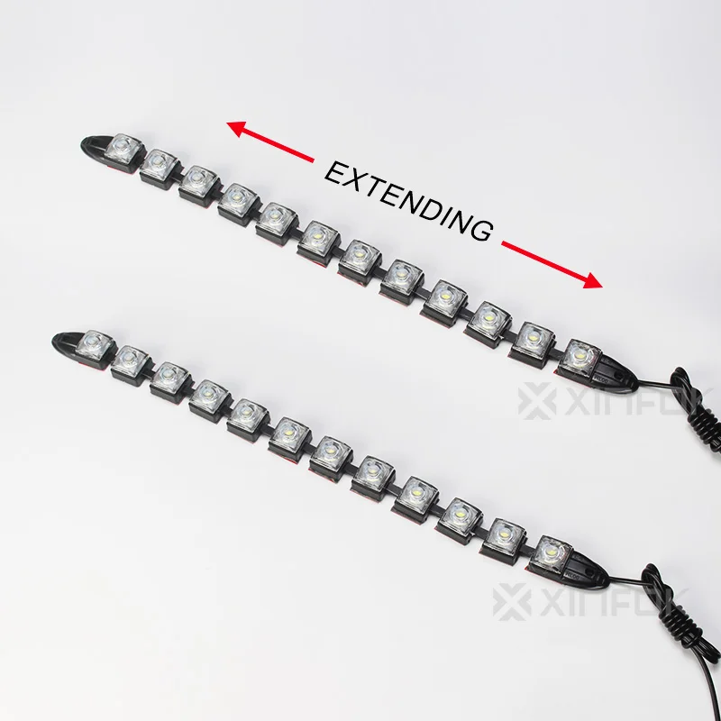 2PCS Car Daytime Running Lights Flexible LED DRL Strip DC 12V White 6000K 3M Back Glue Universal | Автомобили и мотоциклы