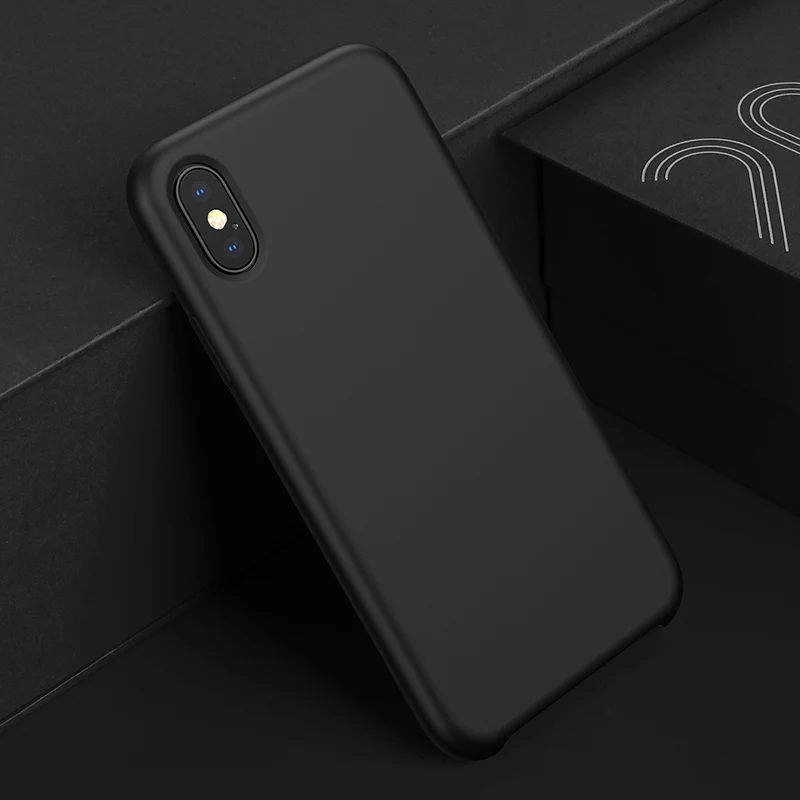 Baseus чехол для телефона для iPhone XS Max XR Capinhas роскошный жидкий силиконовый чехол для iPhone XSMax XR Funda Bumper Coque - Цвет: Black