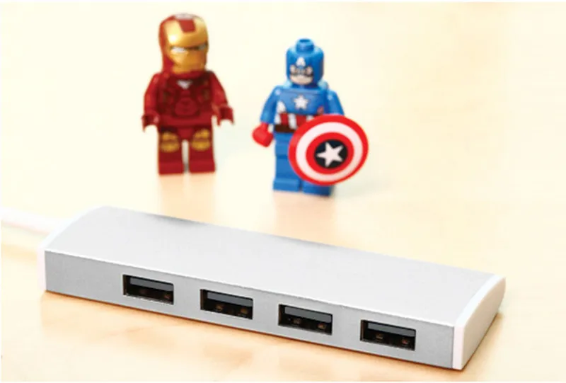 Алюминиевый сплав USB2.0 концентратор 4 порта Серебро Золото высокоскоростной 30 см кабель usb-хаб для нескольких устройств компьютер ноутбук