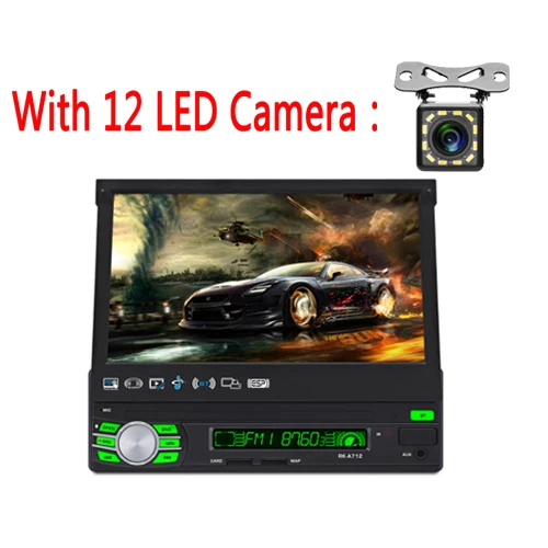 With 12 Led Camera AMPrime Авторадио Android 2 din " автомобильный мультимедийный wifi автомобильный Радио Стерео gps навигация выдвижной MP5 плеер Mirrorlink RDS FM - Цвет: With 12 Led Camera