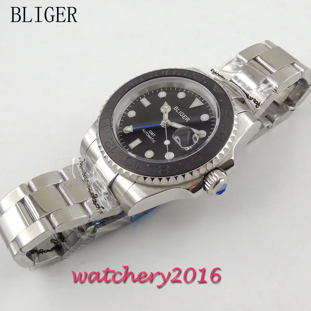 Relogio Masculino Mens Watches 40mm Bliger Black Dial Ceramic Bezel Luminous Sapphire Glass Top Brand Luxury Men Military Watch | Наручные