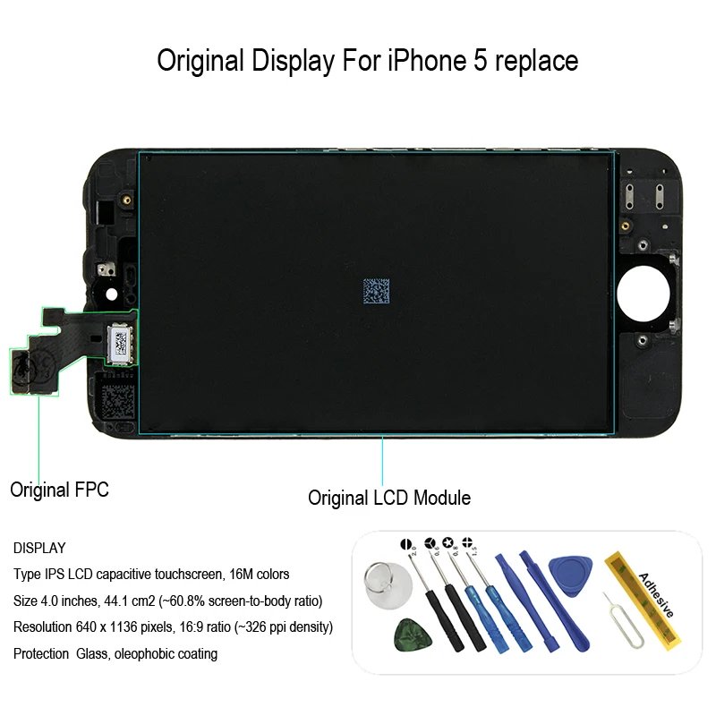 Оригинальный дисплей с рамкой для iphone 5 ЖК-дисплей сенсорный экран сборка Замена |