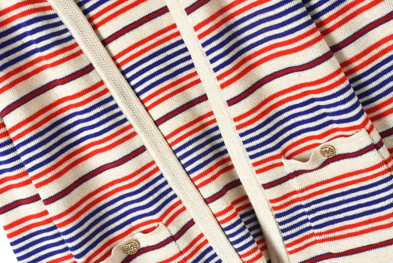 2019 Women's Sweater Cardigan Runway Designer Vneck Striped Open Stitch knitted sweater Spring Female Caridgan Kawaii Streetwear |