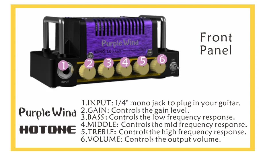 Hotone Audio Nano Legacy Micro Amp Mini Head Series-сердечная атака, британское нашествие, фиолетовый ветер, Mojo Diamond, гром бас